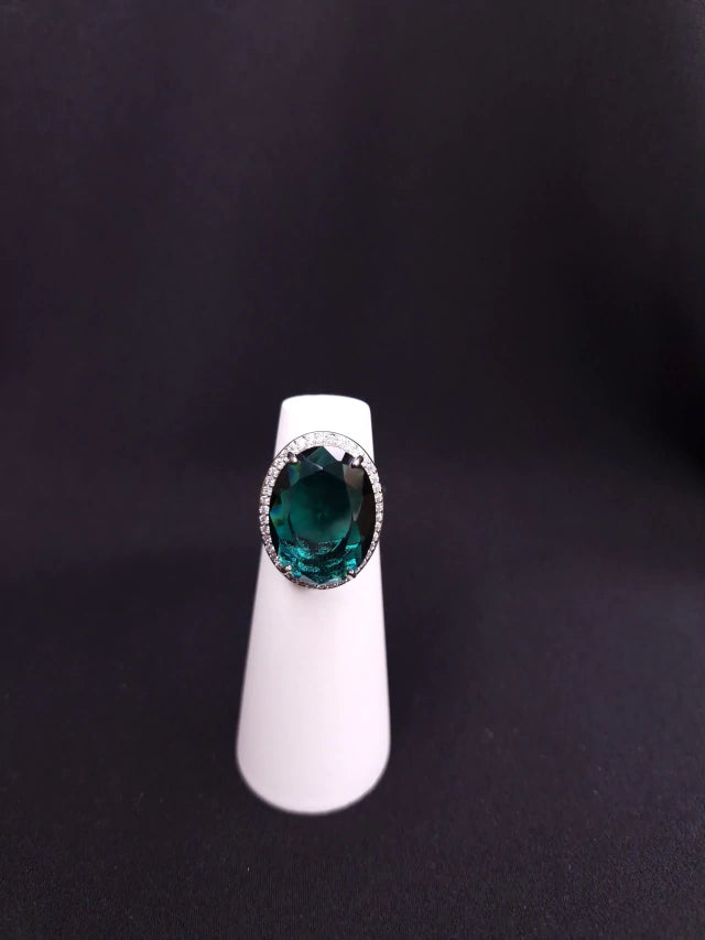 Anel Cristal Esmeralda