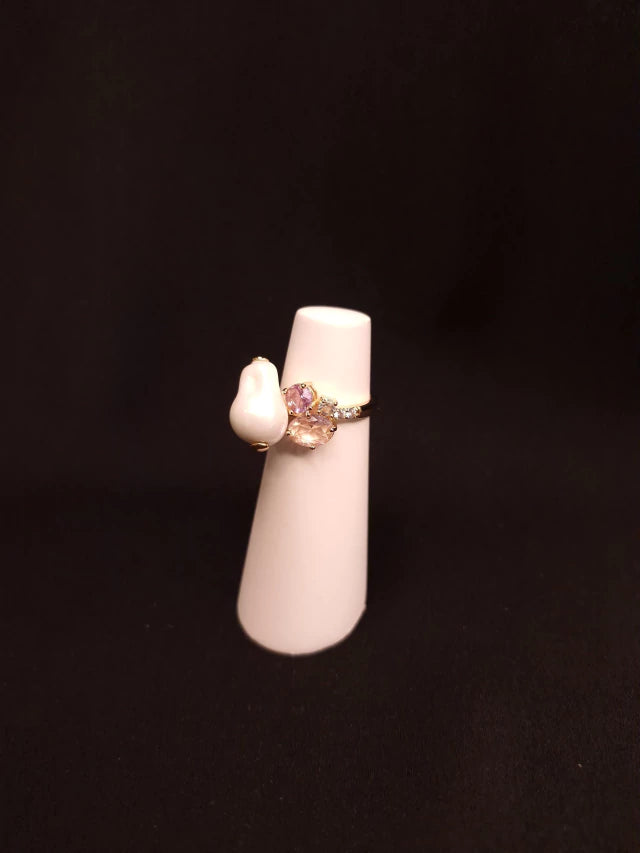 Anel com cristal Pérola Barroca